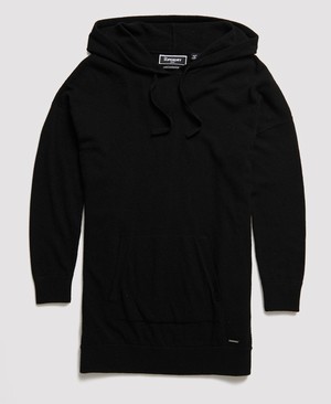 Superdry Jayden Luxe Hooded Knit Női Kötöttáru Fekete | ZMHFL3291